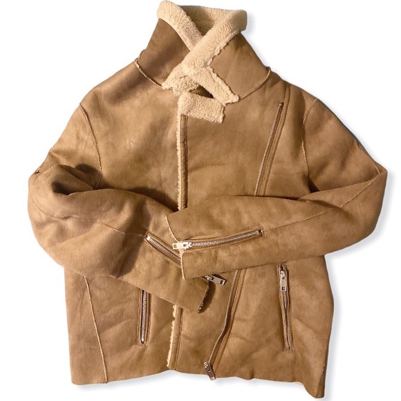 H&M Jackets & Blazers - H&M L.O.G.G. Faux suede shearling jacket camel tan